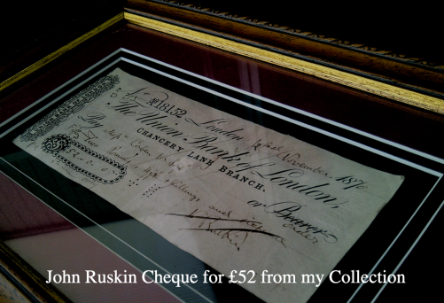 John Ruskin Cheque from my Collection